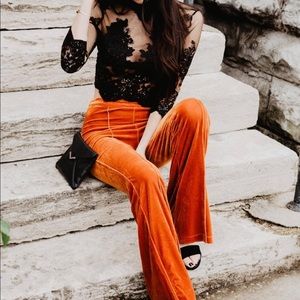 Rust Velvet Pants NWT